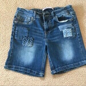 Vigoss girls blue bermuda shorts with cute patches size 14